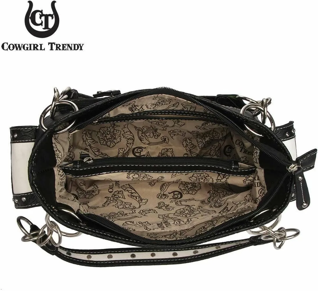 Western Style Springtime Embroidery Butterfly Floral Leather Totes Purse Country Handbag Women Shoulder Bag Wallet Set