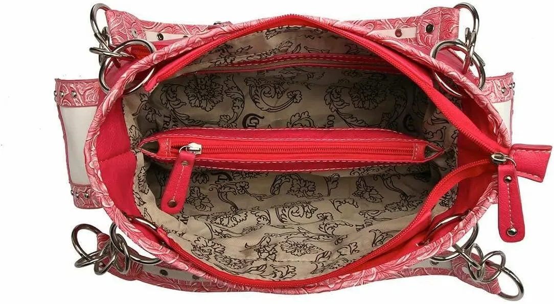 Western Style Springtime Embroidery Butterfly Floral Leather Totes Purse Country Handbag Women Shoulder Bag Wallet Set