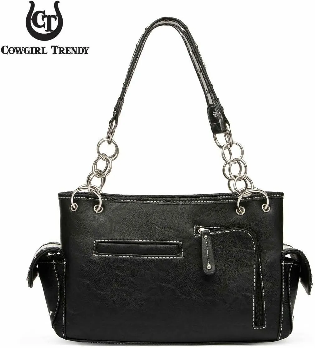 Western Style Springtime Embroidery Butterfly Floral Leather Totes Purse Country Handbag Women Shoulder Bag Wallet Set