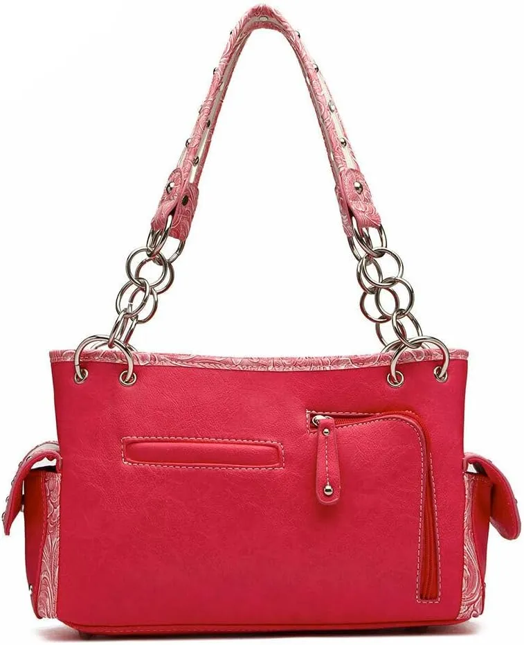 Western Style Springtime Embroidery Butterfly Floral Leather Totes Purse Country Handbag Women Shoulder Bag Wallet Set