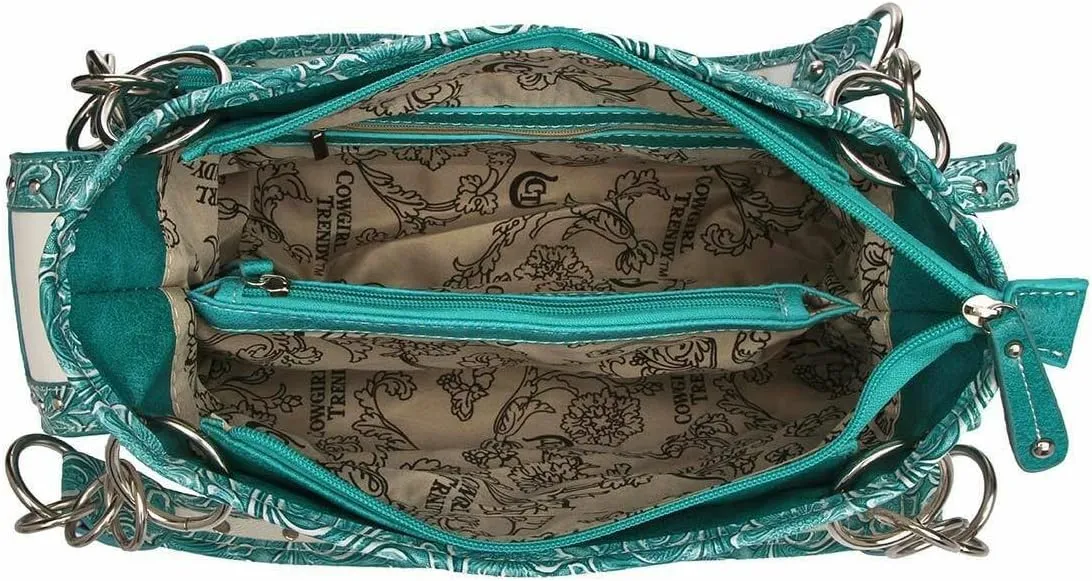 Western Style Springtime Embroidery Butterfly Floral Leather Totes Purse Country Handbag Women Shoulder Bag Wallet Set