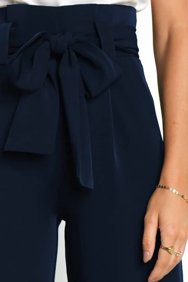 Wide Leg Dress Pants Womens Paperbag High Waisted Belted Business Casual Work Pants