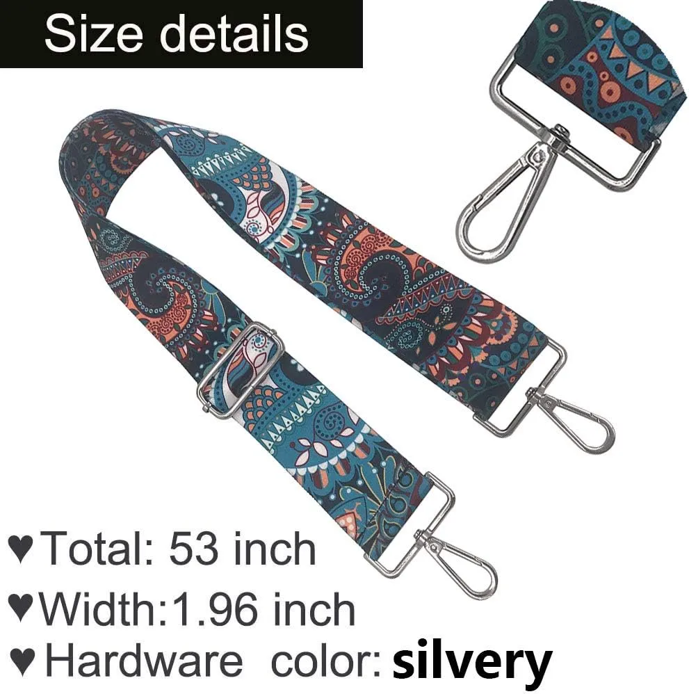 Wide Strap Replacement Guitar Style Multicolor Crossbody Handbag Strap