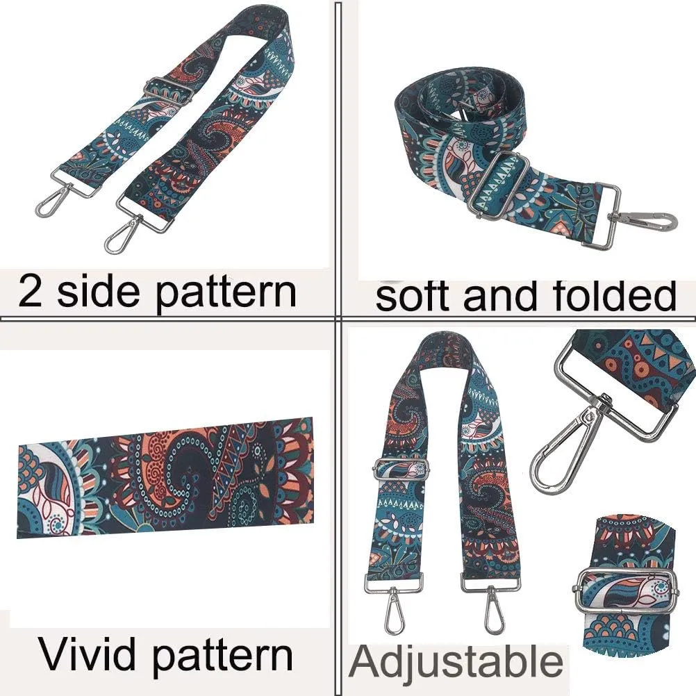Wide Strap Replacement Guitar Style Multicolor Crossbody Handbag Strap