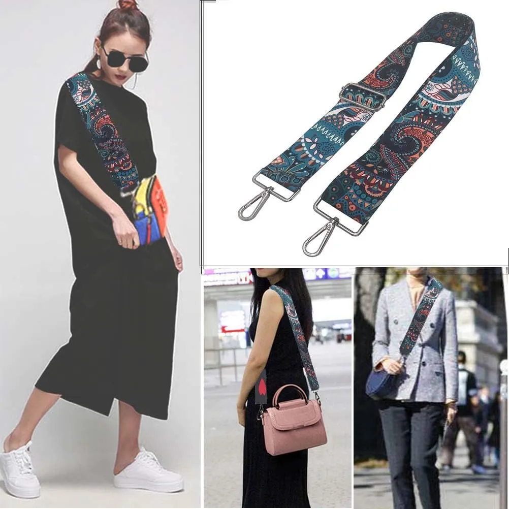 Wide Strap Replacement Guitar Style Multicolor Crossbody Handbag Strap