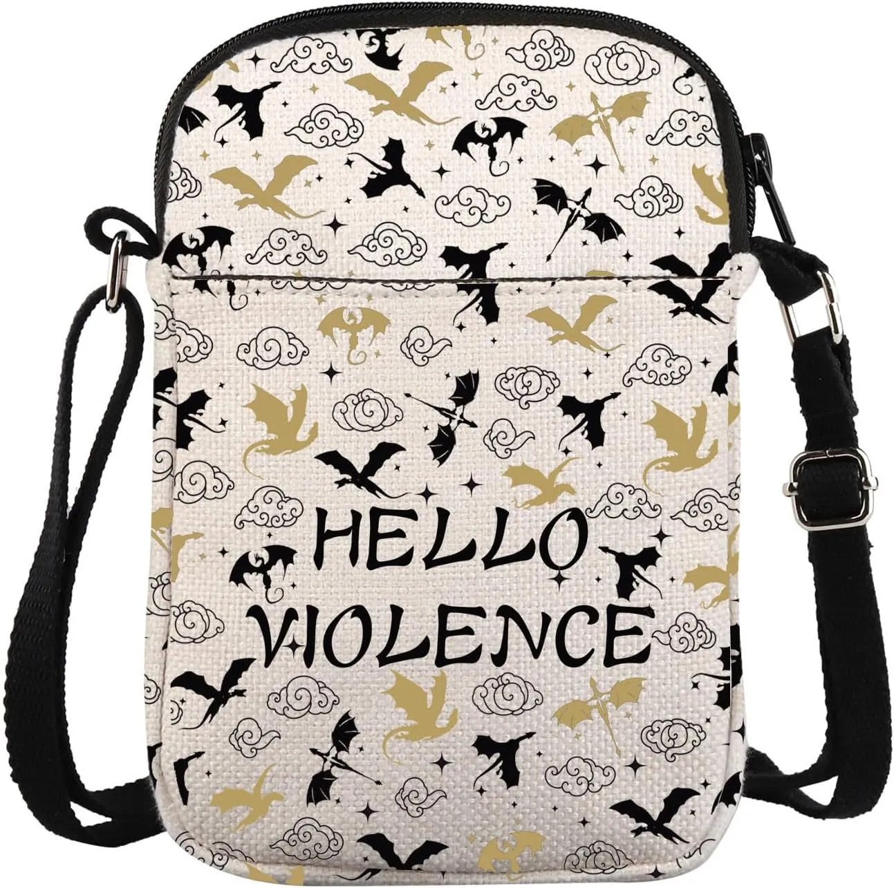 Wing Novel Inspired Crossbody Bag Hello Violence Messenger Bag Rider Gift Basgiath Violet Sorrengail Gift Iron Flame Gift