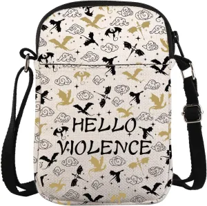 Wing Novel Inspired Crossbody Bag Hello Violence Messenger Bag Rider Gift Basgiath Violet Sorrengail Gift Iron Flame Gift