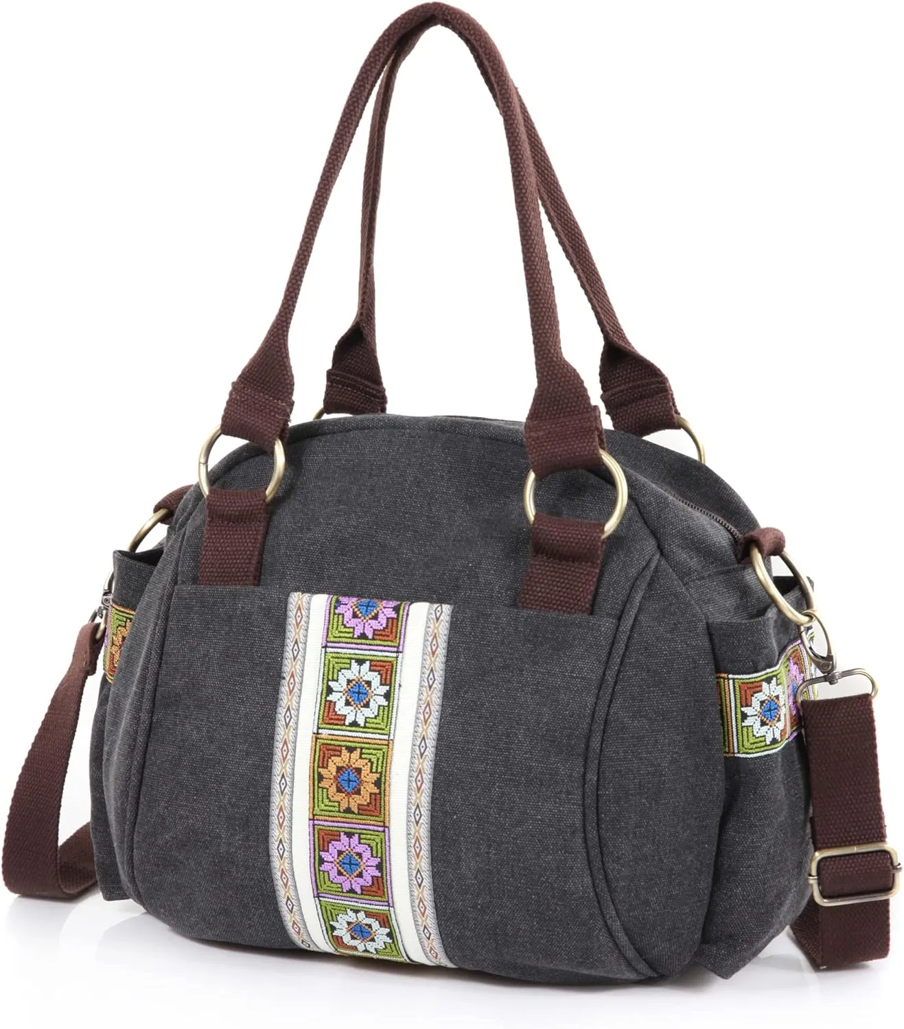 Women Canvas Top-Handle Handbag, Vintage Heavy-duty Crossbody Bag Tote Handbag