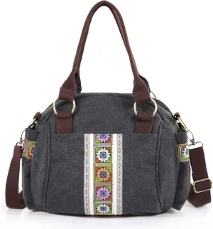 Women Canvas Top-Handle Handbag, Vintage Heavy-duty Crossbody Bag Tote Handbag