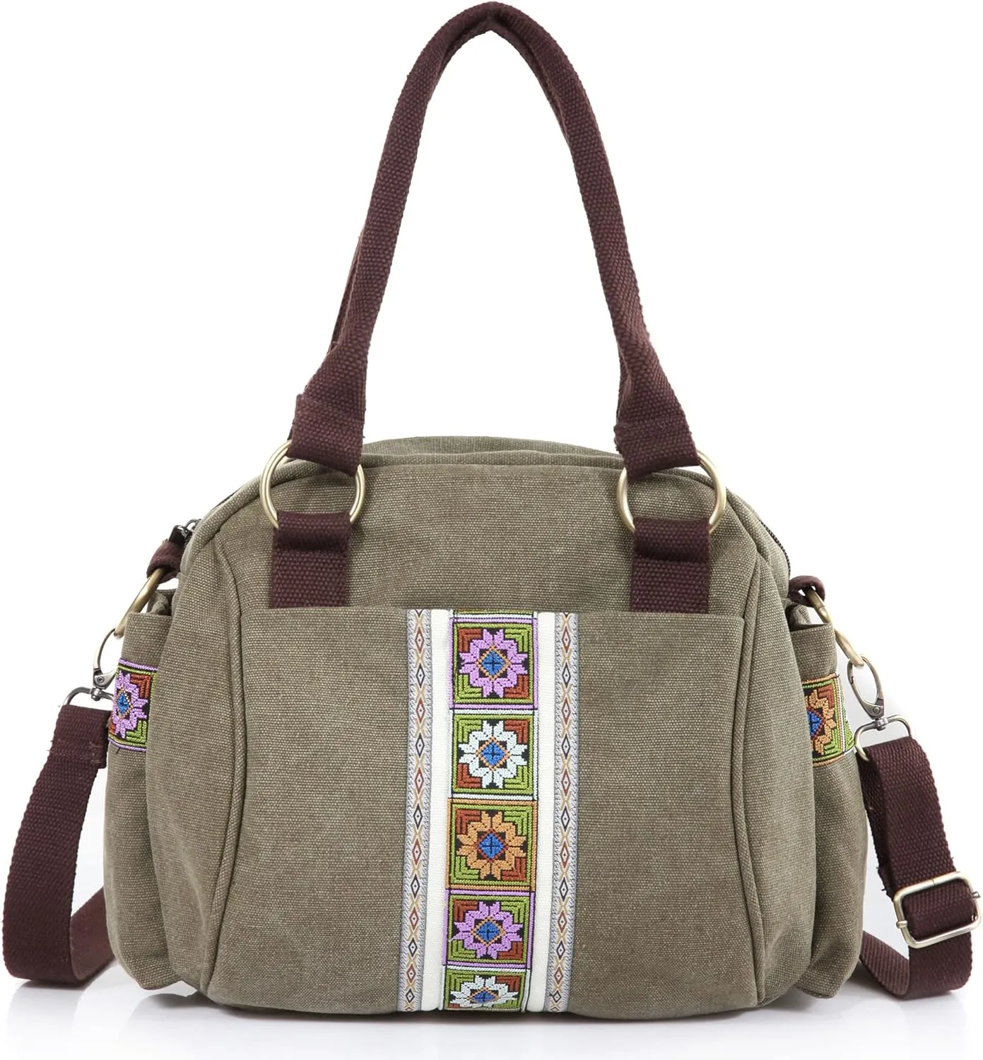 Women Canvas Top-Handle Handbag, Vintage Heavy-duty Crossbody Bag Tote Handbag