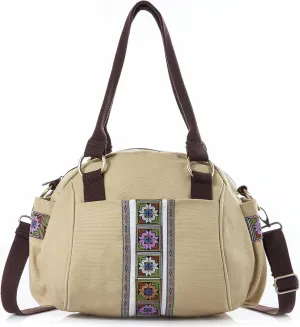 Women Canvas Top-Handle Handbag, Vintage Heavy-duty Crossbody Bag Tote Handbag