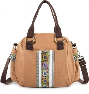 Women Canvas Top-Handle Handbag, Vintage Heavy-duty Crossbody Bag Tote Handbag
