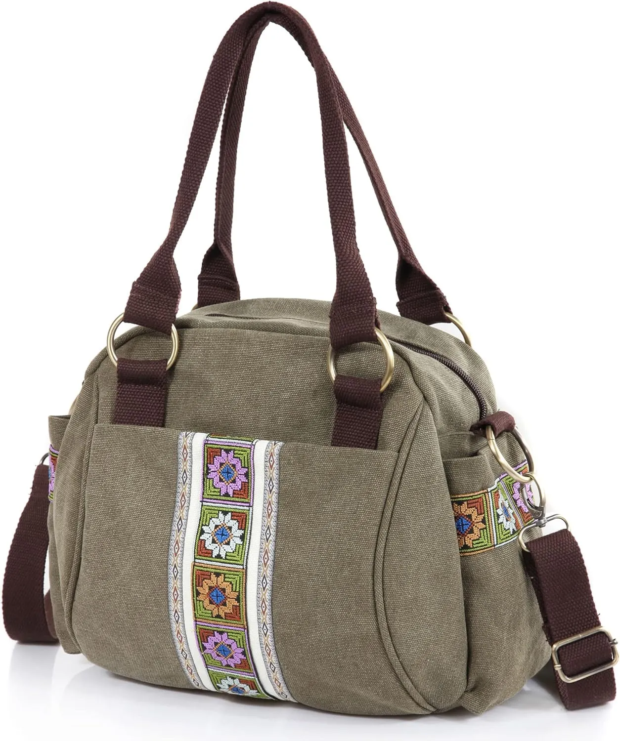 Women Canvas Top-Handle Handbag, Vintage Heavy-duty Crossbody Bag Tote Handbag