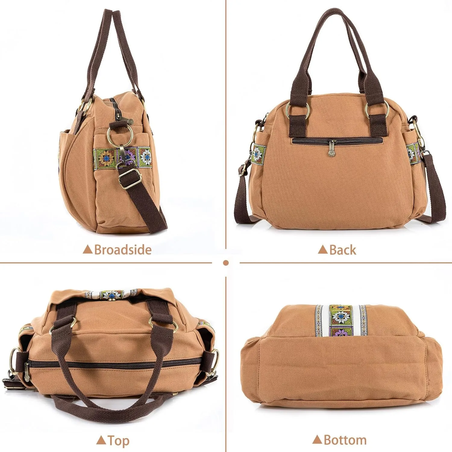 Women Canvas Top-Handle Handbag, Vintage Heavy-duty Crossbody Bag Tote Handbag