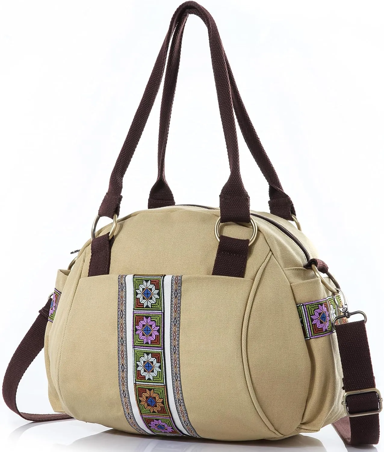 Women Canvas Top-Handle Handbag, Vintage Heavy-duty Crossbody Bag Tote Handbag