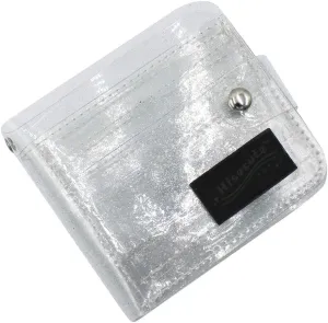 Women Girls Jelly Bifold Wallet Purse Coin Pouch Clear ID Card Holder Case with Detachable Neck Lanyard Strap for Photocards