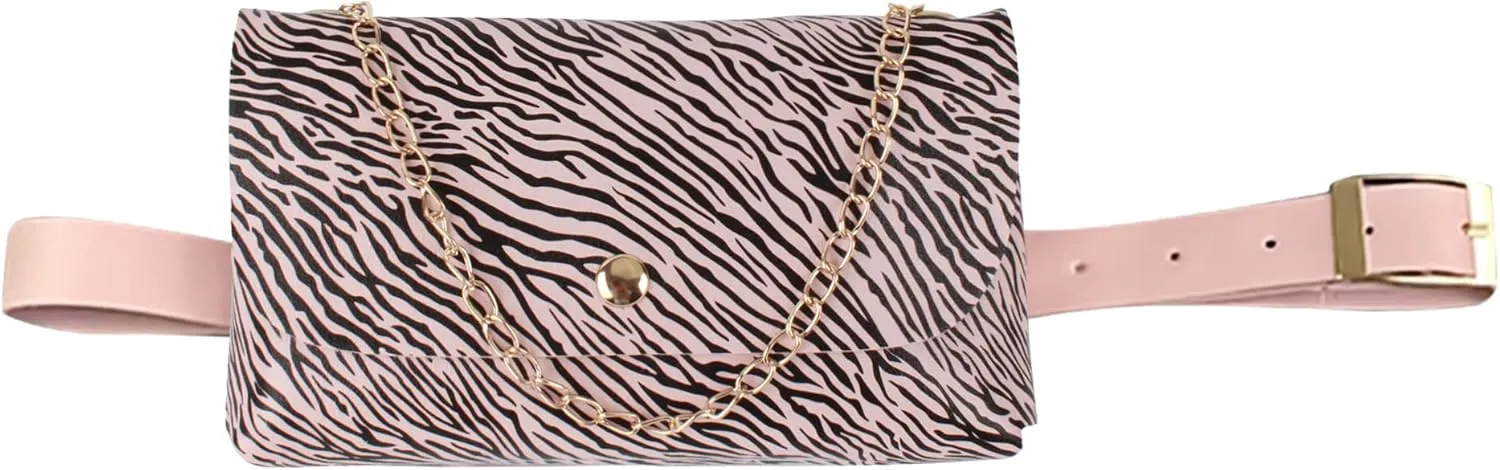 Women Mini Chain Fanny Pack Belt Bag Waist Bag Small Waist Pouch for Travel Workout Running Hiking