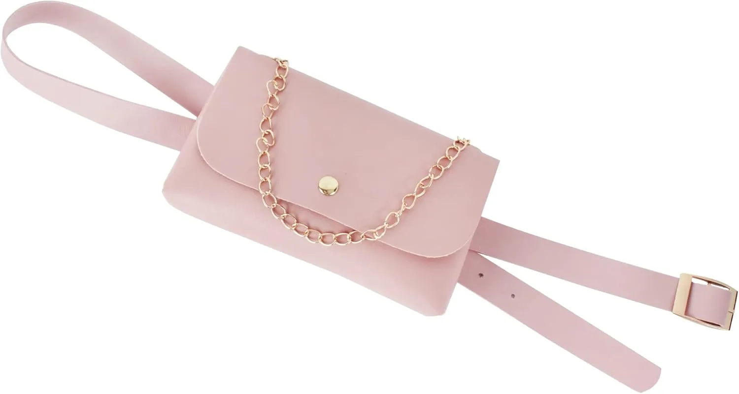 Women Mini Chain Fanny Pack Belt Bag Waist Bag Small Waist Pouch for Travel Workout Running Hiking
