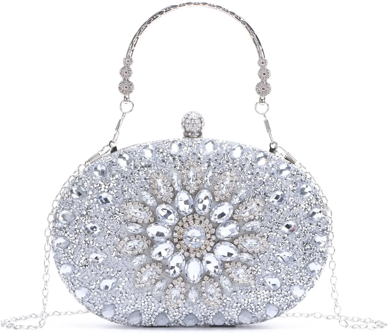 Women Rhinestone Evening Clutch Purse Bag Bling Glitter Sparkly Diamond Tote Bag Crystal Wedding Party Bag
