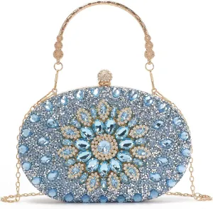 Women Rhinestone Evening Clutch Purse Bag Bling Glitter Sparkly Diamond Tote Bag Crystal Wedding Party Bag