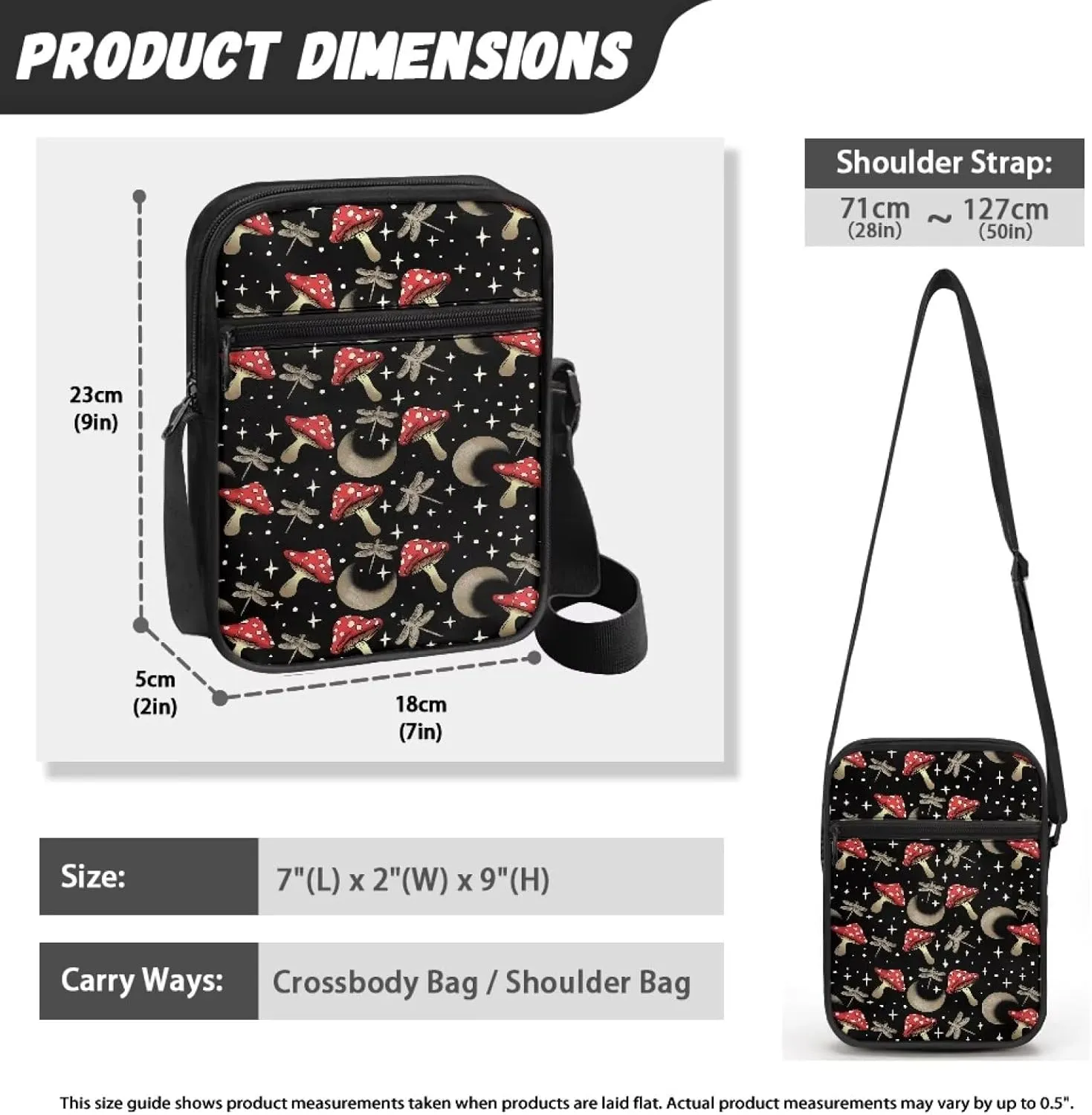 Women Small Crossbody Bag Messenger Purse for Traveling Shopping