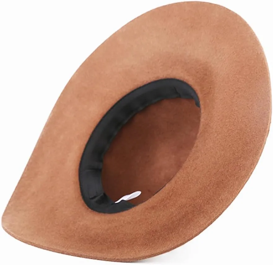 Women's 100% Wool Foldable Wide Brim Retro Fedora Floppy Felt Bowler Hat