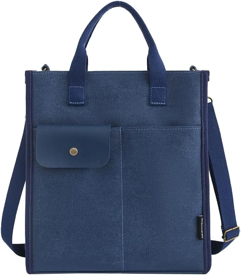Women's Canvas Crossbody Shoulder Bag Fashion Large Totes Handbag Purse Casual Messenger Bag Multi-Pocket