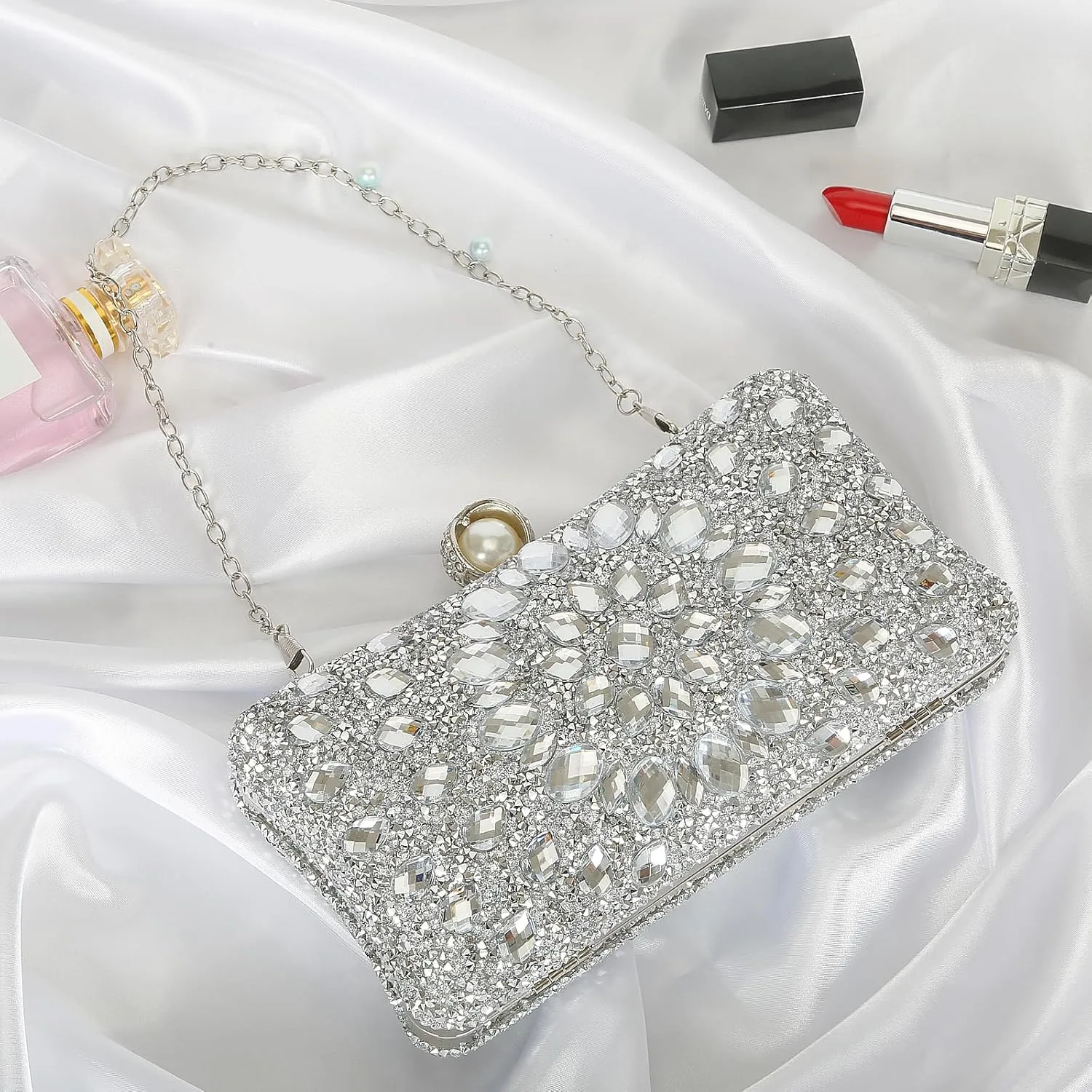 Women's Evening Bags Sparkly Rhinestone Clutch Purses Luxury Handbags