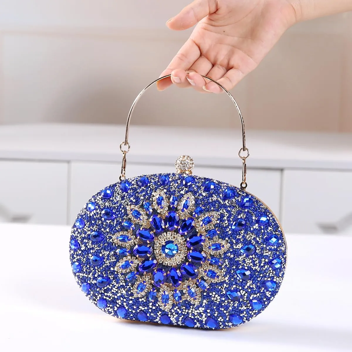 Women's Evening Bags Sparkly Rhinestone Clutch Purses Luxury Handbags