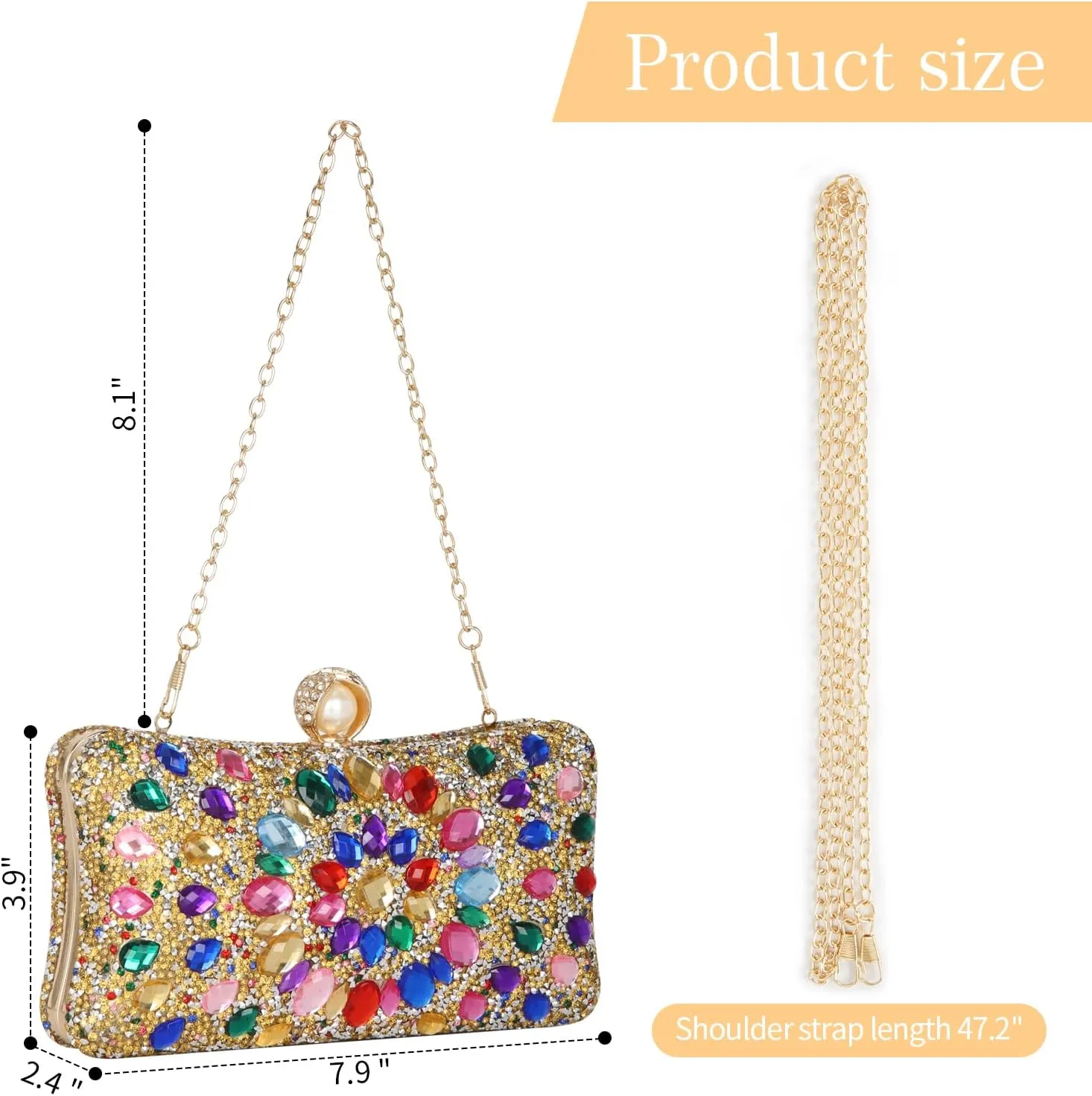 Women's Evening Bags Sparkly Rhinestone Clutch Purses Luxury Handbags