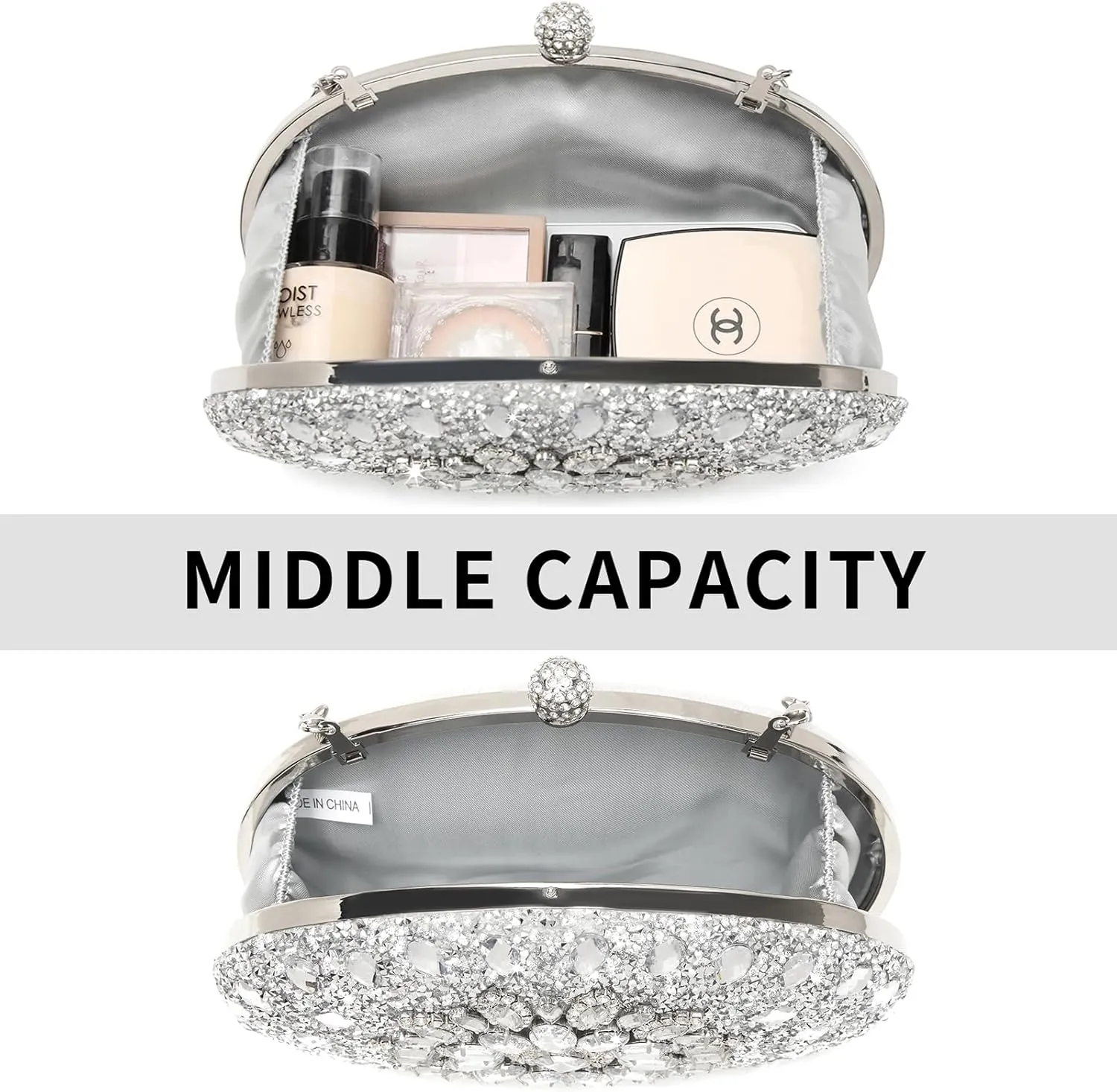 Women's Evening Bags Sparkly Rhinestone Clutch Purses Luxury Handbags