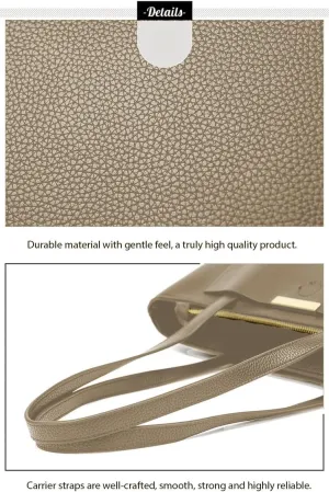 Women's Faux Leather Purses and Handbags for Women, Travel Tote Bag, Large Shoulder Bag with Zipper in 4 Colors