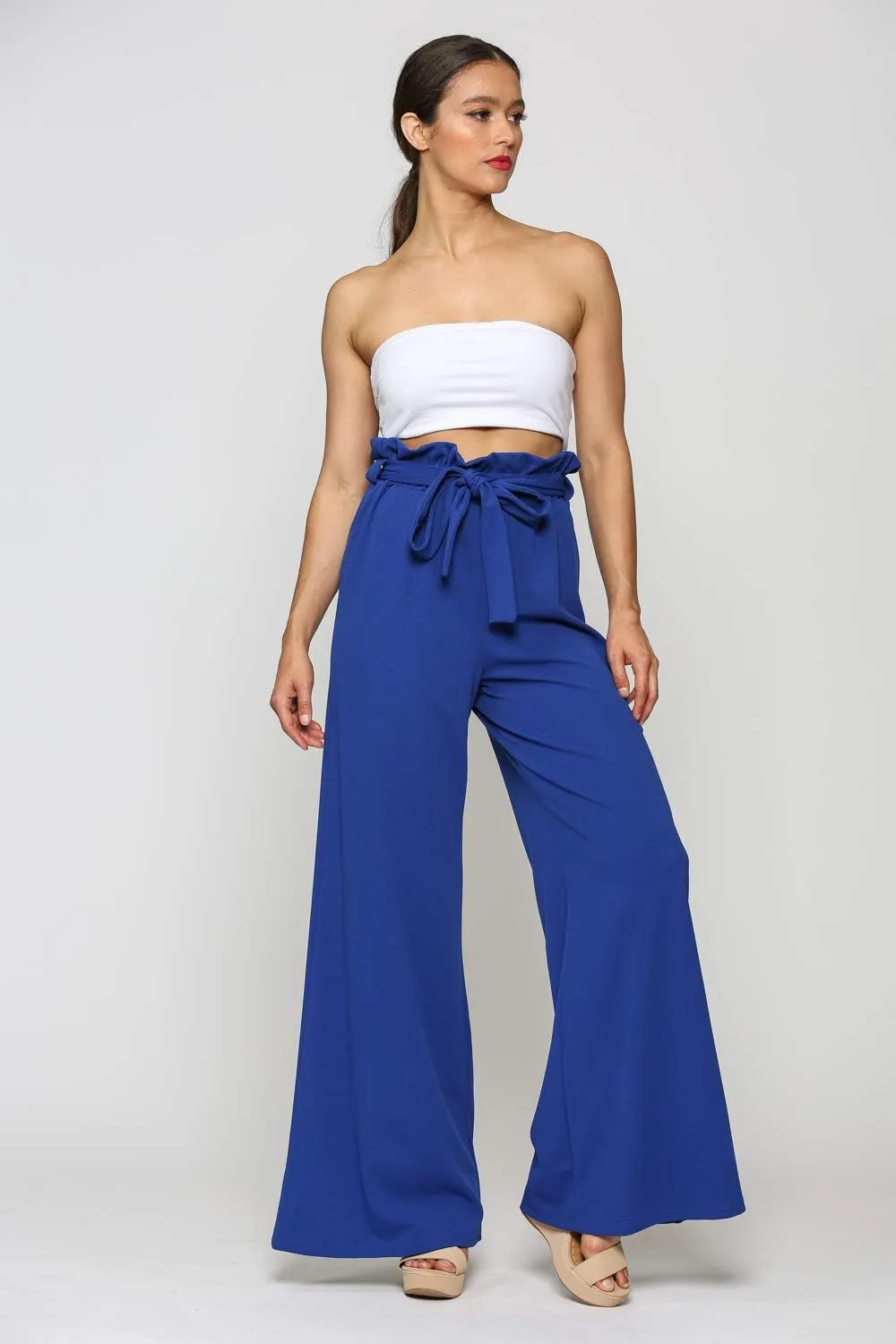 Women's Junior Plus J2 Love Paperbag Wide Leg Pants