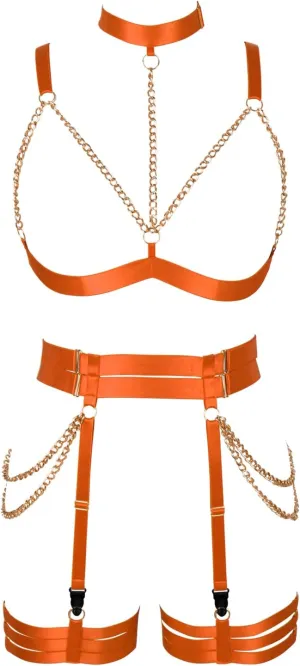 Women's Lingerie Full Cage Body Chain Harness Gothic Belt Waist Garter Belts