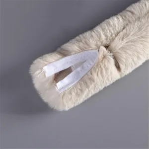 Womens Plush Bag Strap Shoulder Handbag Purse Chain Belt, Faux Fur Bags Accessories Handle Decorative Handle Cover with Zipper, Fluffy Replacement Bag Handle Strap Belt Cover