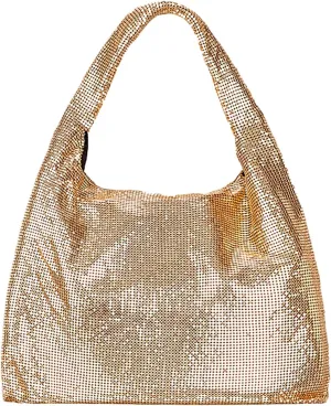 Women's Rhinestone Shoulder Bags Handbags,Fashion Sparkly Metal Mini Hobo Bag Vacation Party Club Wedding Handbag