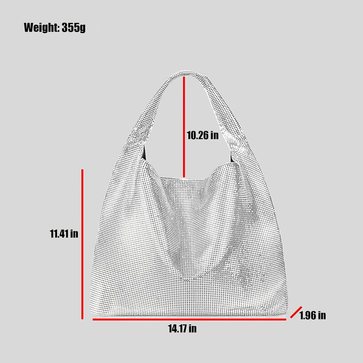 Women's Rhinestone Shoulder Bags Handbags,Fashion Sparkly Metal Mini Hobo Bag Vacation Party Club Wedding Handbag
