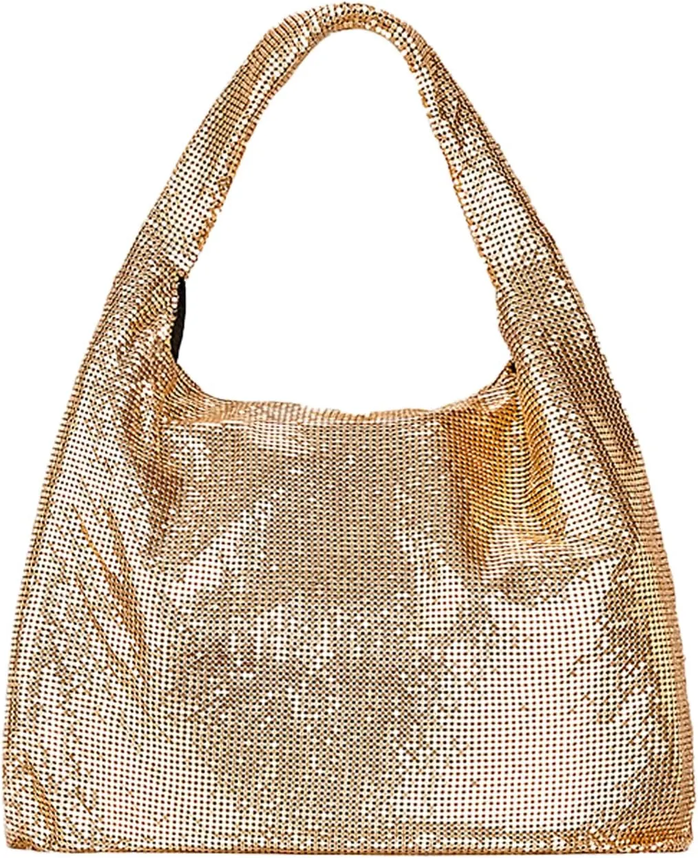 Women's Rhinestone Shoulder Bags Handbags,Fashion Sparkly Metal Mini Hobo Bag Vacation Party Club Wedding Handbag