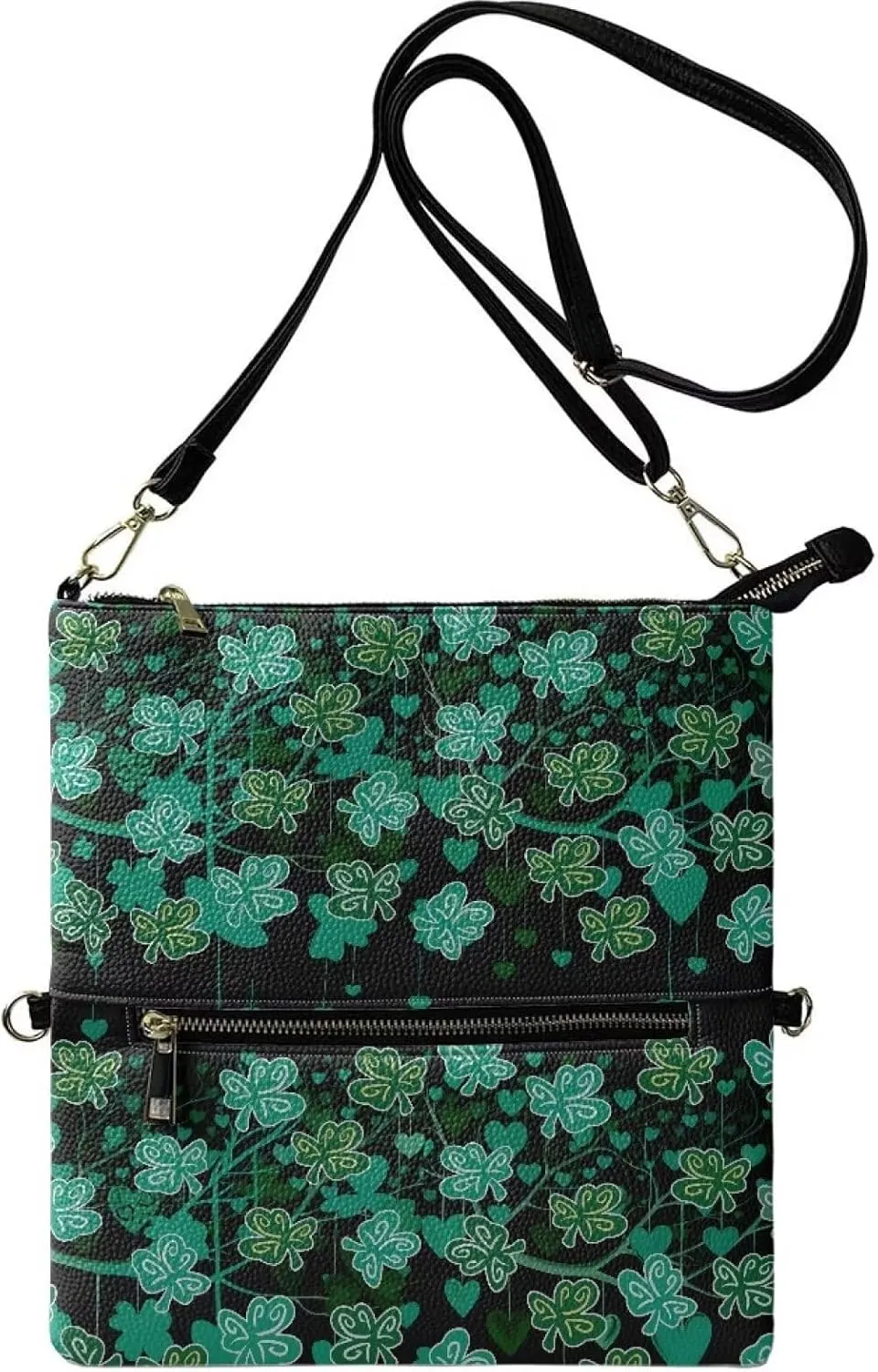 Women's Shoulder Handbags Foldover Clutch Wallet Crossbody Purse Portable Messenger Bag with Detachable Strap