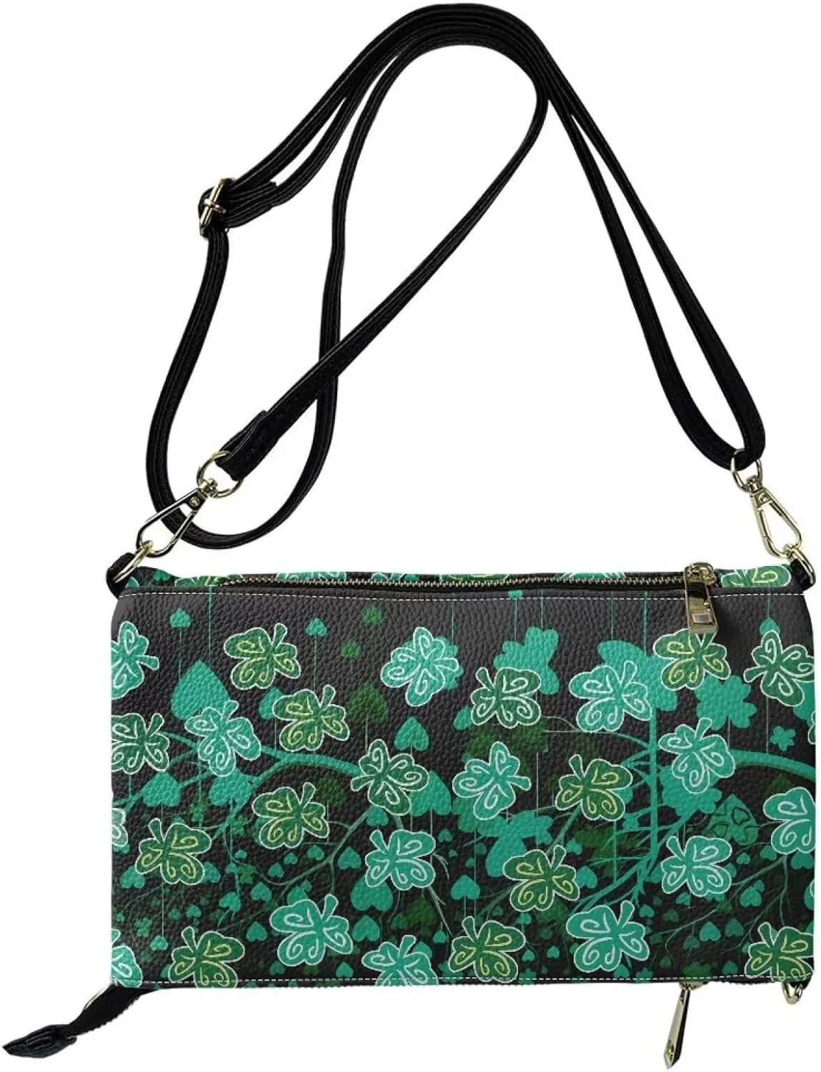 Women's Shoulder Handbags Foldover Clutch Wallet Crossbody Purse Portable Messenger Bag with Detachable Strap