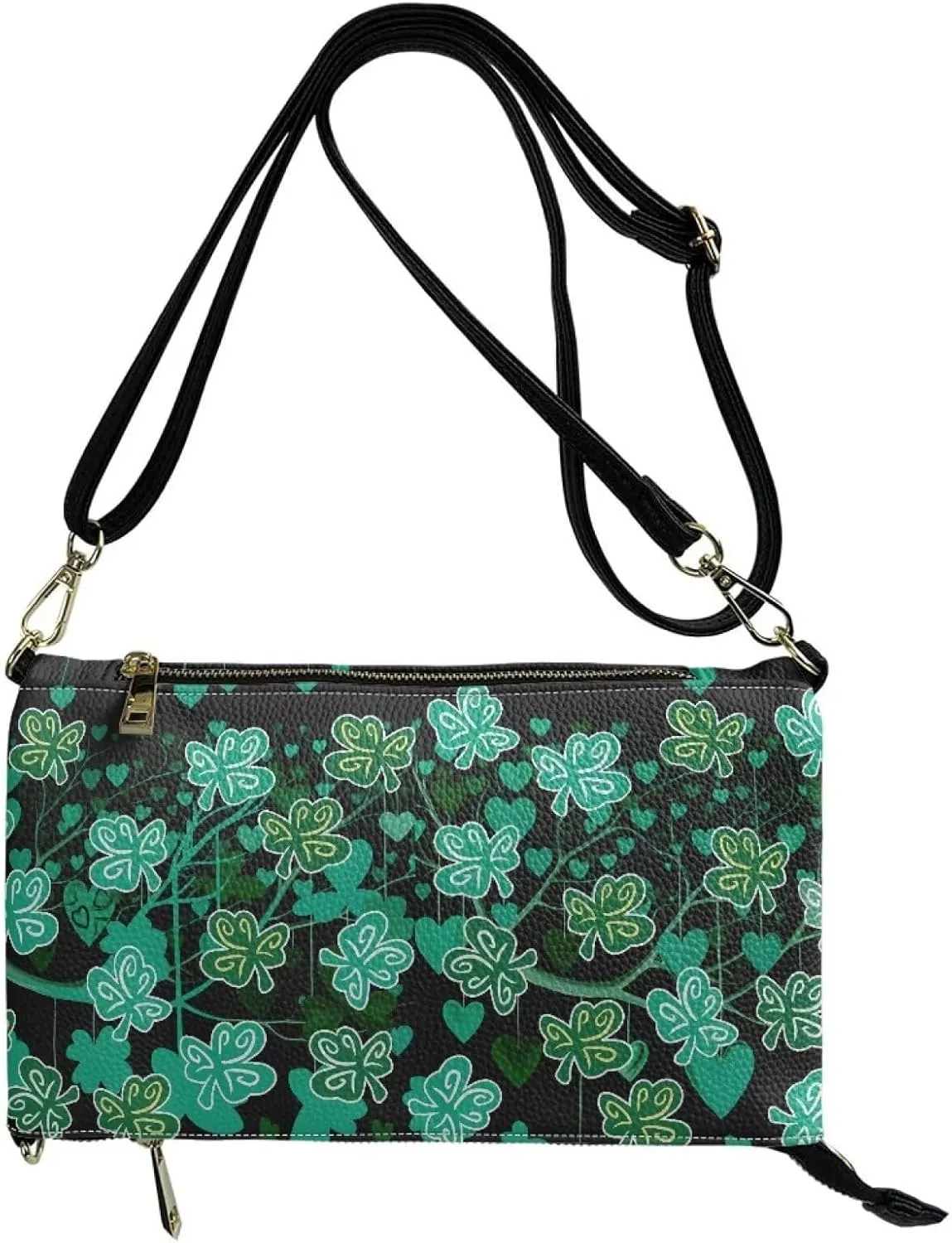 Women's Shoulder Handbags Foldover Clutch Wallet Crossbody Purse Portable Messenger Bag with Detachable Strap