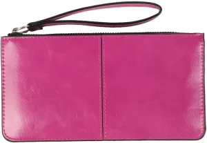 Women's Solid Color PU Leather Wristlet Clutches Purse Wallet Credit ID Cards Holder