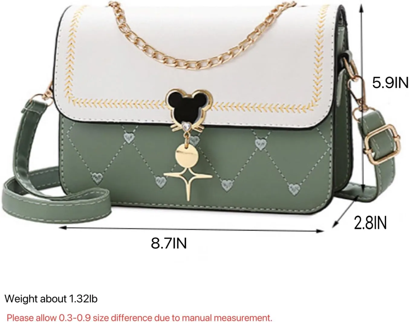Womens Top Handle Satchel Heart Embroidered Quilted Purses Designer Handbags Small Crossbody Bags