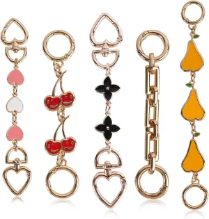WOVTE 5Pcs Purse Extender Chain, Bag Charm Strap Extender Purse Strap Extension Replacement Handbags Chain Gifts for Girl, Women Mothers Day Christmas Valentine Purse Bag Making Supplies