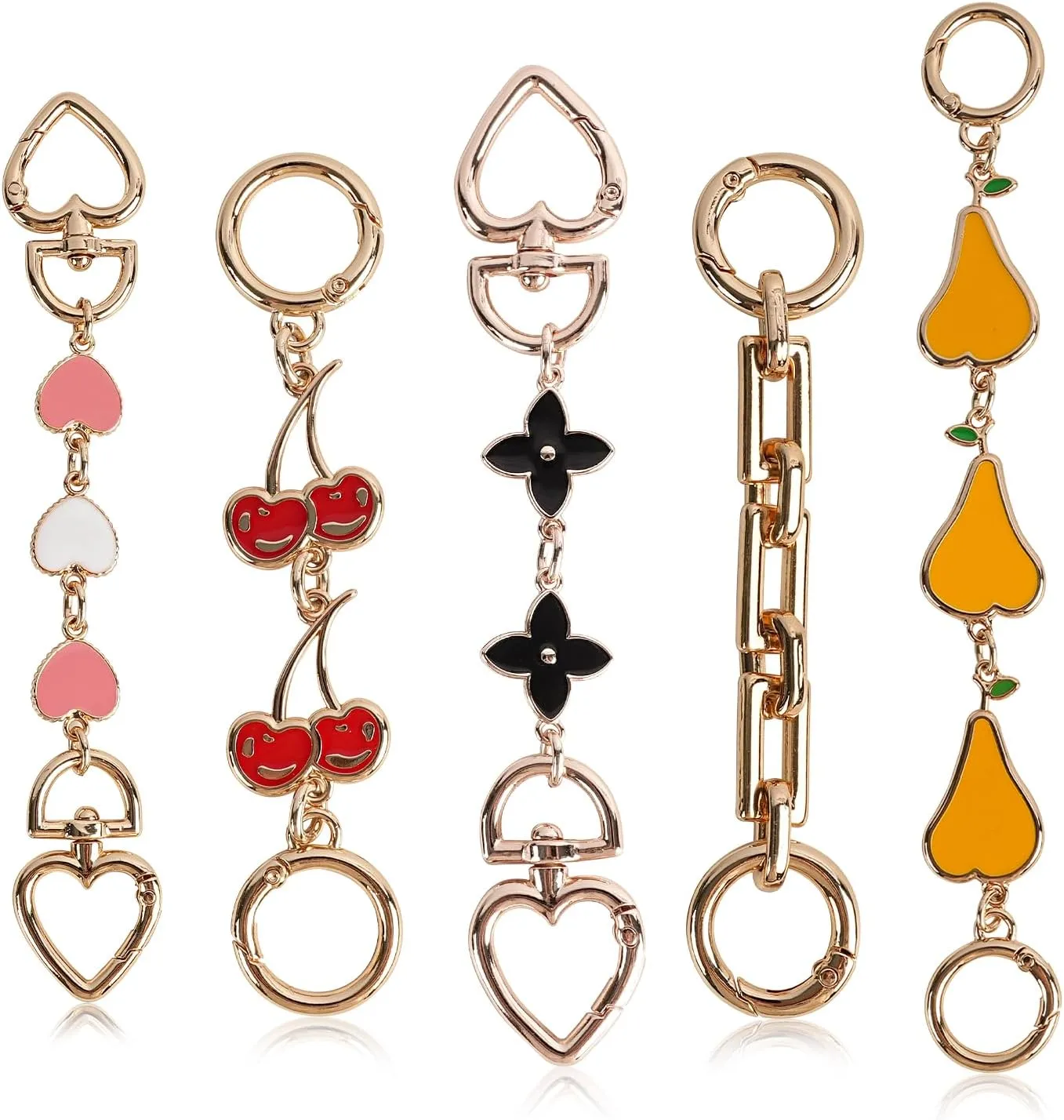 WOVTE 5Pcs Purse Extender Chain, Bag Charm Strap Extender Purse Strap Extension Replacement Handbags Chain Gifts for Girl, Women Mothers Day Christmas Valentine Purse Bag Making Supplies