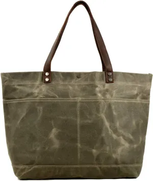 WUDON Waxed Canvas Travel Tote Bag - Extra Large Carryall Shoulder Bag for Women