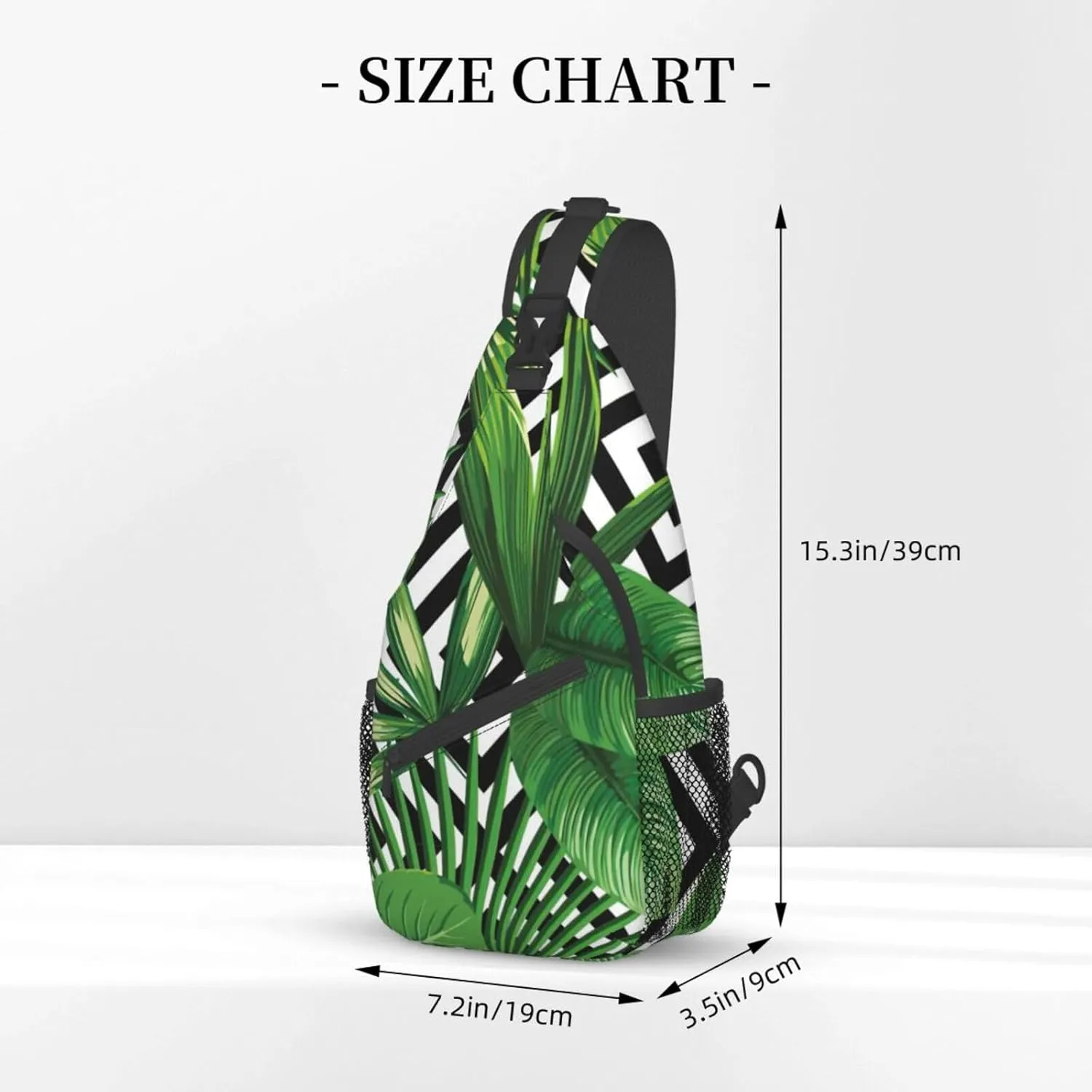 WURTON Black Marble Texture Gold Print Crossbody Sling Backpack Sling Bag Travel Hiking Chest Bag Daypack