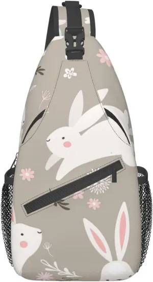 WURTON Sling Bag Dusky Rose Print Sling Backpack Crossbody Chest Bag Daypack For Hiking Travel