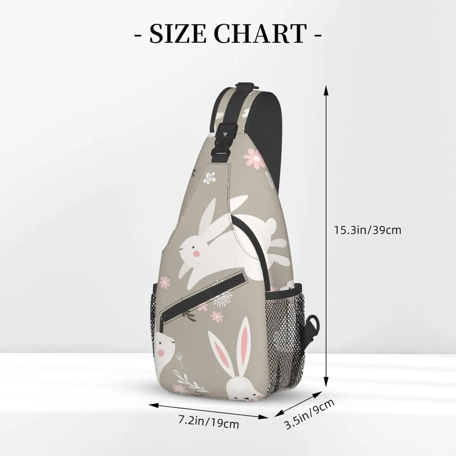 WURTON Sling Bag Dusky Rose Print Sling Backpack Crossbody Chest Bag Daypack For Hiking Travel
