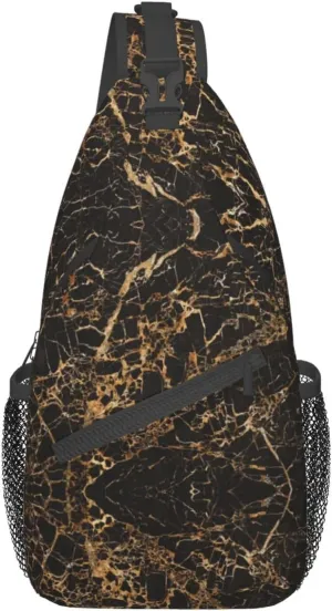 WURTON Sling Bag Glittery Pretty Pattern Print Sling Backpack Crossbody Chest Bag Daypack For Hiking Travel